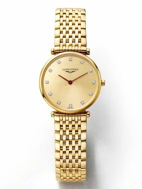 Longines La Grande Classique 29mm Gold Tone Diamond Dial Swiss Quartz Watch w/Bo